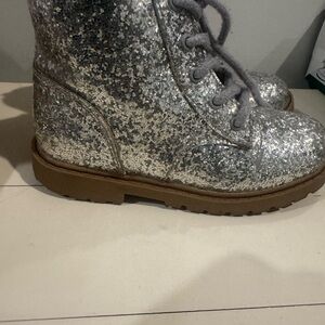 Silver Glitter Boots